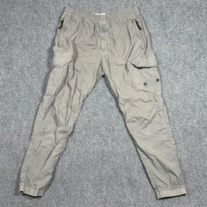 Stone Island Tapered Cotton-Blend Cargo Trousers Mens Size 32 Gray 0412